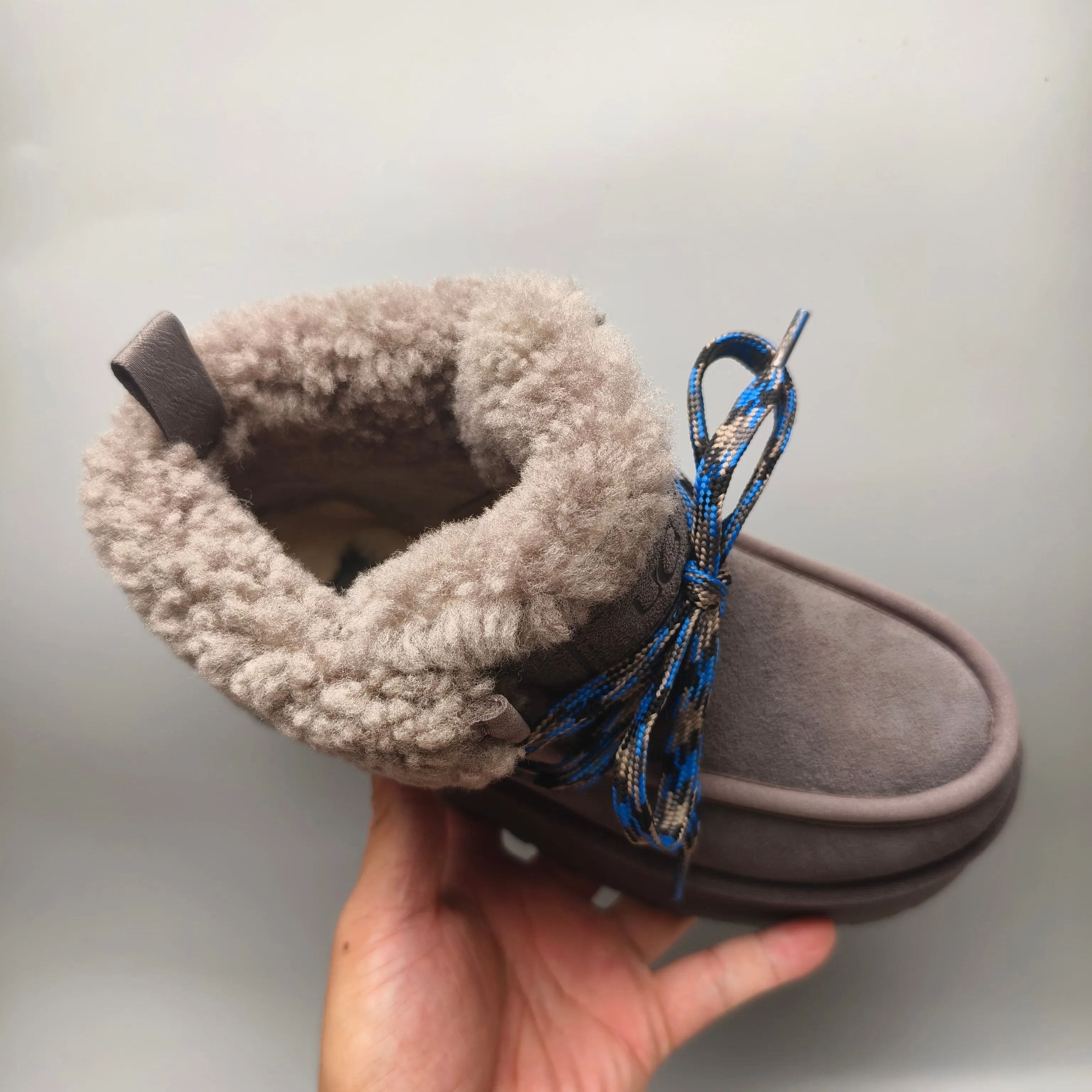 💰560 UGG sheepskin all-in-one snow boots 3954 thick-soled lace-up women's boots Color: Maroon Black Chocolate Brown Gray Size: 35-41